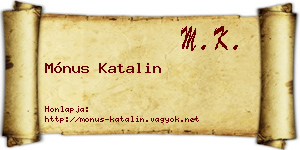 Mónus Katalin névjegykártya